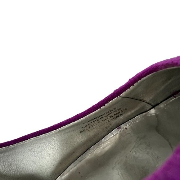GUESS Merilyn Pumps Size 9 M Pointy Toe Stiletto Suede Leather Fuchsia Purple - Picture 10 of 11